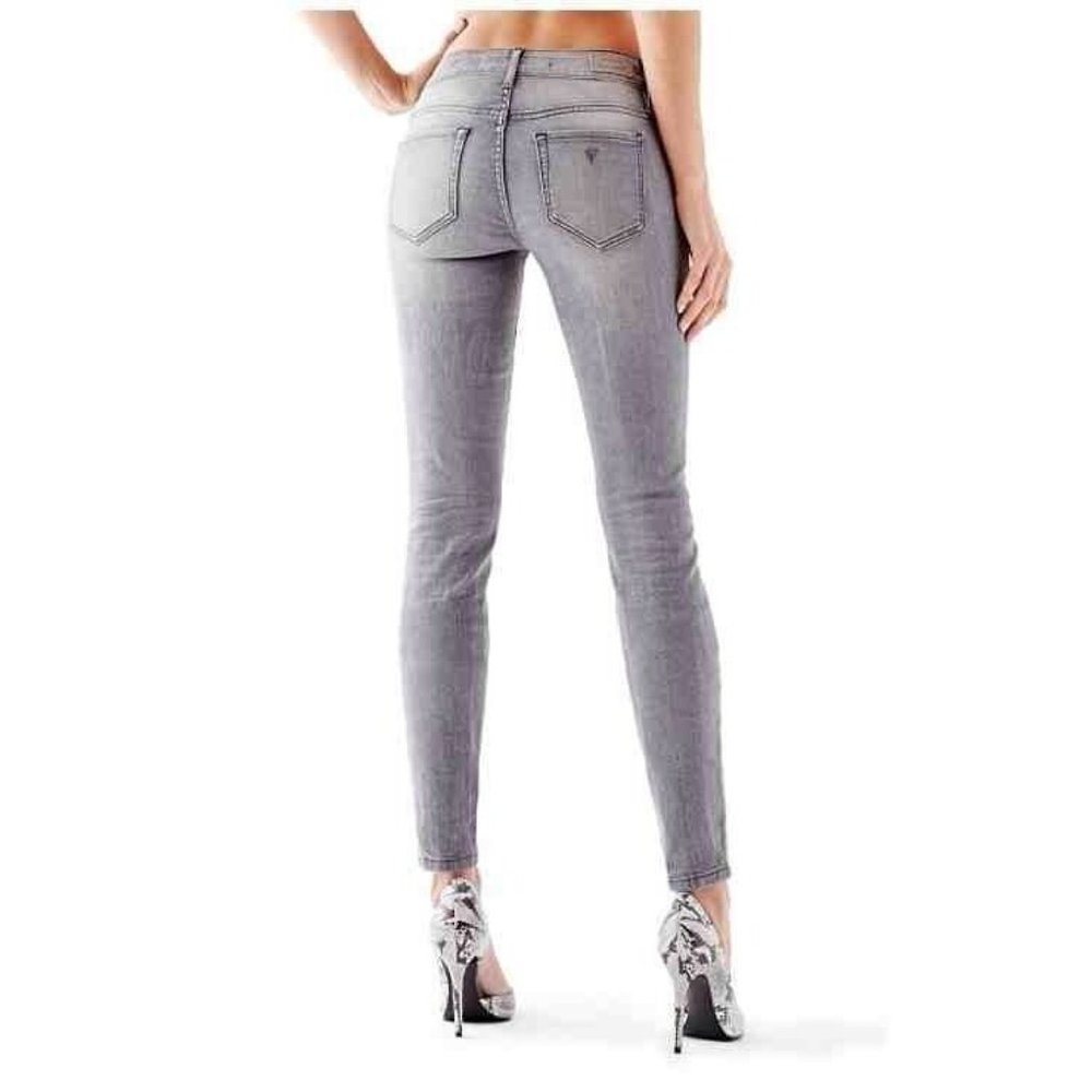Guess Power Curvy Skinny Mid Rise Jeans In Whirlwind Wash Short Inseam Size 24
